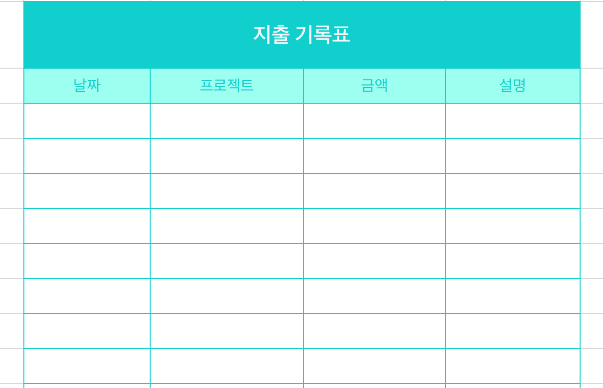 지출 기록표
